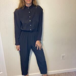 Vintage Wild Rose Black Long Sleeved Jumpsuit Size 6